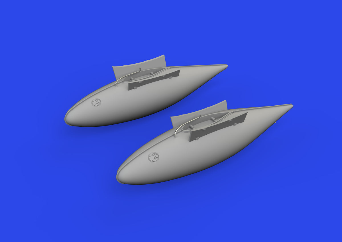 North-American P-51D Mustang 165gal fuel tanks (3D-Printed) 1/72 (designed to be used with Eduard kits)