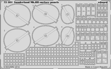 Short Sunderland Mk.III surface panels (designed to be used with Italeri kits)