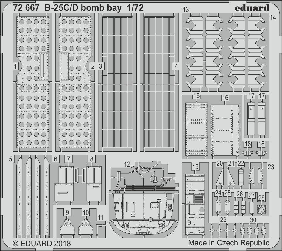 RE-RELEASED!!! North-American B-25C/D Mitchell bomb bay (designed to be used with Airfix kits)