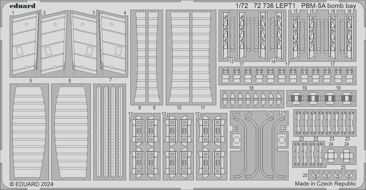 Martin PBM-5A Mariner bomb bay 1/72 (designed to be used with Academy kits)