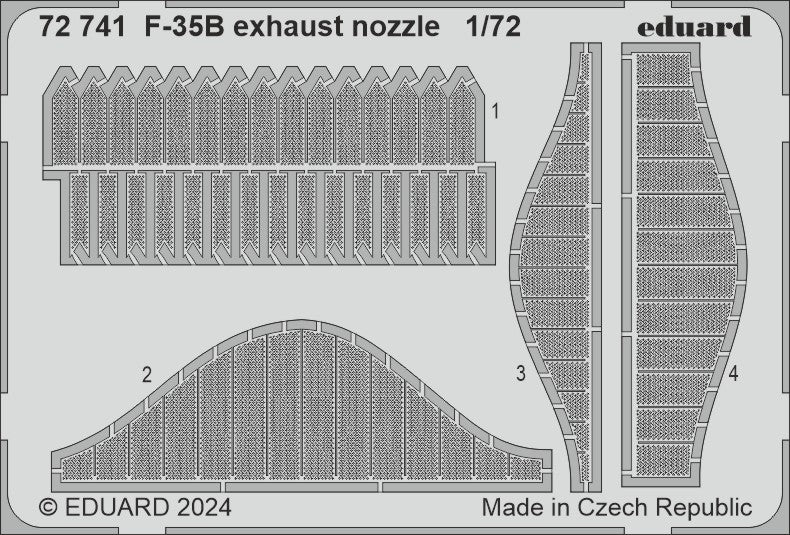 Lockheed-Martin F-35B Lightning exhaust nozzle 1/72 (designed to be used with Tamiya kits)