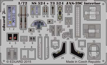 RE-RELEASED!!! Saab JAS-39C Gripen (self adhesive) (designed to be used with Revell kits)