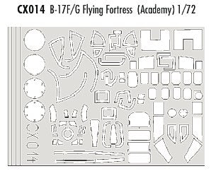 Boeing B-17F/B-17G Flying Fortress canopy frame paint mask (designed to be used with Academy and Minicraft kits) (made from yellow Japanese produced Kabuki tape)