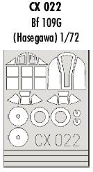 Messerschmitt Bf-109G canopy frame paint mask (designed to be used with Hasegawa kits) (made from yellow Japanese produced Kabuki tape)