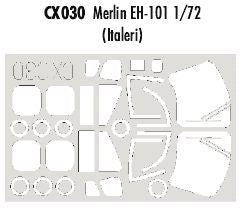 Westland EH-101 Merlin canopy frame paint mask (designed to be used with Italeri kits) (made from yellow Japanese produced Kabuki tape)