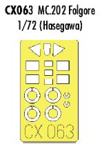 Macchi C.202 'Folgore' canopy frame and wheels etc (designed to be used with Hasegawa and Hobby 2000 kits) (made from yellow Japanese produced Kabuki tape)