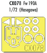 Focke-Wulf 190A canopy frame paint mask (designed to be used with Hasegawa kits) (made from yellow Japanese produced Kabuki tape)