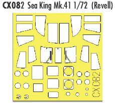 Westland Sea King Mk.41 canopy frame paint mask (designed to be used with Revell kits) (made from yellow Japanese produced Kabuki tape)