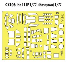 Heinkel He-111P canopy frame paint mask (designed to be used with Hasegawa kits) (made from yellow Japanese produced Kabuki tape)