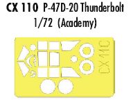 Republic P-47D-20 Thunderbolt (designed to be used with Academy kits) (made from yellow Japanese produced Kabuki tape)