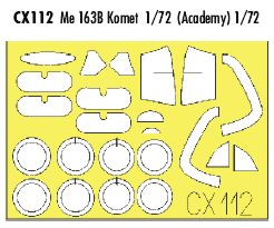 Messerschmitt Me-163B Komet (designed to be used with Academy kits) (made from yellow Japanese produced Kabuki tape)