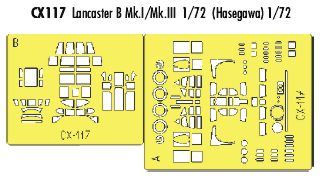 Avro Lancaster B.I/III canopy frame paint mask (designed to be used with Hasegawa kits) (made from yellow Japanese produced Kabuki tape)