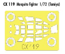 de Havilland Mosquito fighter canopy frame paint mask (designed to be used with Tamiya kits) (made from yellow Japanese produced Kabuki tape)