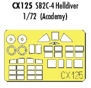 Curtiss SB2C-4 Helldiver canopy frame paint mask (designed to be used with Academy kits) (made from yellow Japanese produced Kabuki tape)