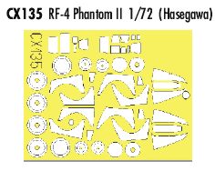 McDonnell RF-4 Phantom canopy frame paint mask (designed to be used with Hasegawa kits) (made from yellow Japanese produced Kabuki tape)
