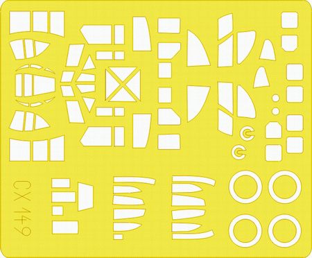 Fiat Br.20 canopy frame paint mask (designed to be used with Italeri kits) (made from yellow Japanese produced Kabuki tape)