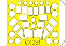 Alenia C-27J Spartan canopy frame paint mask (designed to be used with Italeri kits) (made from yellow Japanese produced Kabuki tape)