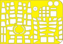 Blohm-und-Voss Bv-141 canopy frame paint mask (designed to be used with Airfix kits) (made from yellow Japanese produced Kabuki tape)