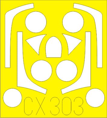 Lockheed T-33 Shooting Star canopy frame paint mask (designed to be used with Platz kits) (made from yellow Japanese produced Kabuki tape)