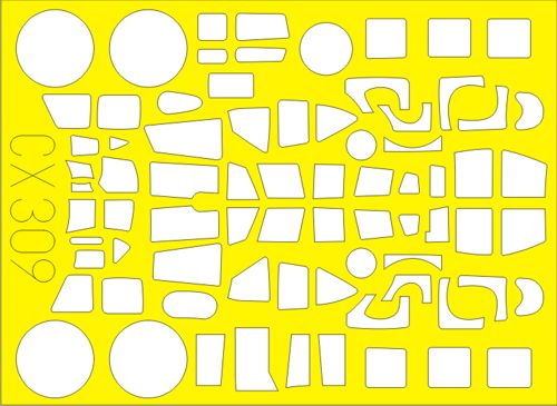 Junkers Ju-88A-4 canopy frame paint mask (designed to be used with Revell kits) (made from yellow Japanese produced Kabuki tape)