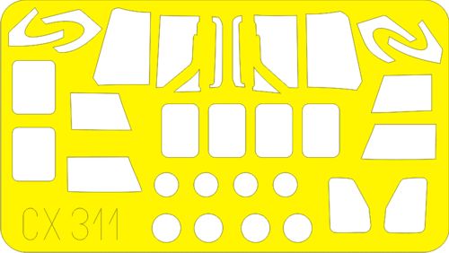 NH Industries NH-90 NFH canopy frame paint mask (designed to be used with Revell kits) (made from yellow Japanese produced Kabuki tape)