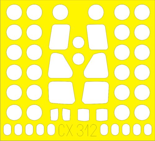 Airbus A400M Grizzly canopy frame paint mask (designed to be used with Revell kits) (made from yellow Japanese produced Kabuki tape)