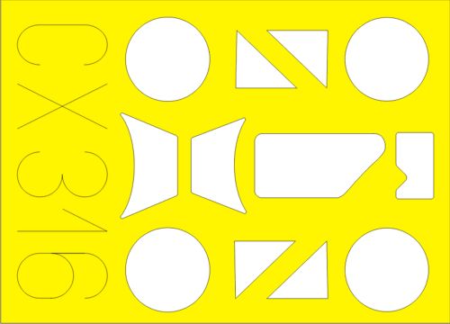 Fairey Swordfish Mk.I canopy frame paint mask (designed to be used with Airfix kits) (made from yellow Japanese produced Kabuki tape)