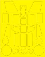 Westland Wessex HU.5 canopy frame paint mask (designed to be used with Italeri kits) (made from yellow Japanese produced Kabuki tape)