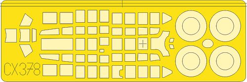Messerschmitt Bf-110G-4 Weekend canopy frame paint mask (designed to be used with Eduard kits) (made from yellow Japanese produced Kabuki tape)