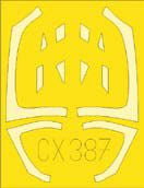 Lockheed-Martin F-35A Lightning II canopy frame paint mask (designed to be used with Academy kits) (made from yellow Japanese produced Kabuki tape)