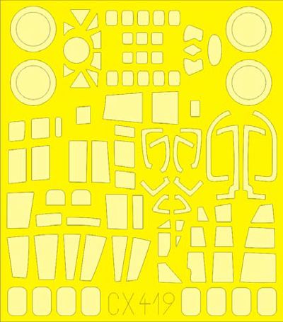 Heinkel He-111P-2 canopy frame paint mask (designed to be used with Airfix kits) (made from yellow Japanese produced Kabuki tape)