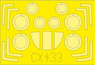 Mikoyan MiG-29A 'Fulcrum' Izdeliye 9-12 canopy frame paint mask (designed to be used with Trumpeter kits) (made from yellow Japanese produced Kabuki tape)