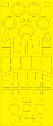 Junkers Ju-87B-2 'Stuka' canopy frame paint mask (designed to be used with Zvezda kits) (made from yellow Japanese produced Kabuki tape)