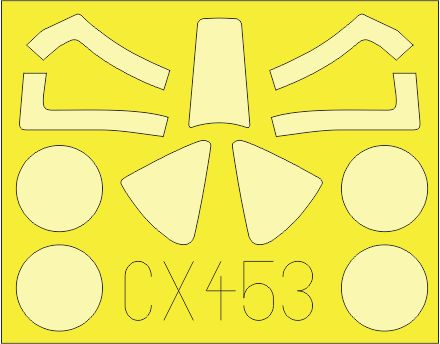 Vought F4U-4 Corsair canopy frame paint mask (designed for use with Revell kits)