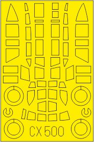 Kyusyu Q1W1 Lorna canopy frame paint mask (designed to be used with Fine Molds kits) (made from yellow Japanese produced Kabuki tape)