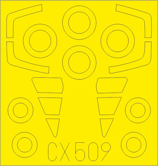 Convair F-106A Delta Dart canopy frame paint mask (designed to be used with Trumpeter kits) (made from yellow Japanese produced Kabuki tape)