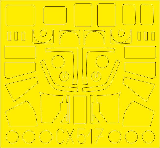 Westland Sea King HAR.3 / Mk.43 canopy frame paint mask (designed to be used with Airfix kits) (made from yellow Japanese produced Kabuki tape)