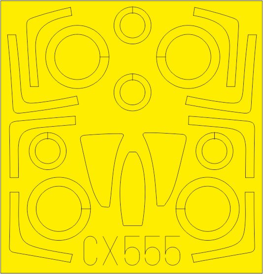 Grumman F-14D Tomcat canopy frame paint mask (designed to be used with Great Wall Hobby kits) (made from yellow Japanese produced Kabuki tape)
