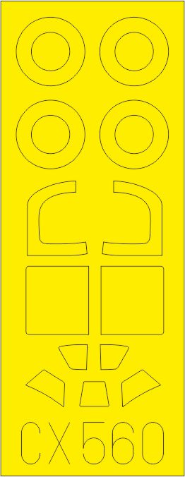 Yakovlev Yak-1b canopy frame paint mask (designed to be used with Arma Hobby kits) (made from yellow Japanese produced Kabuki tape)
