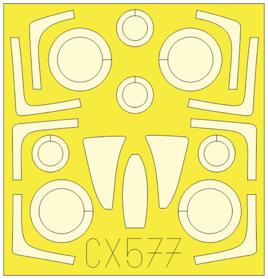 Grumman F-14A Tomcat canopy frame paint mask (designed to be used with Great Wall Hobby kits) (made from yellow Japanese produced Kabuki tape)