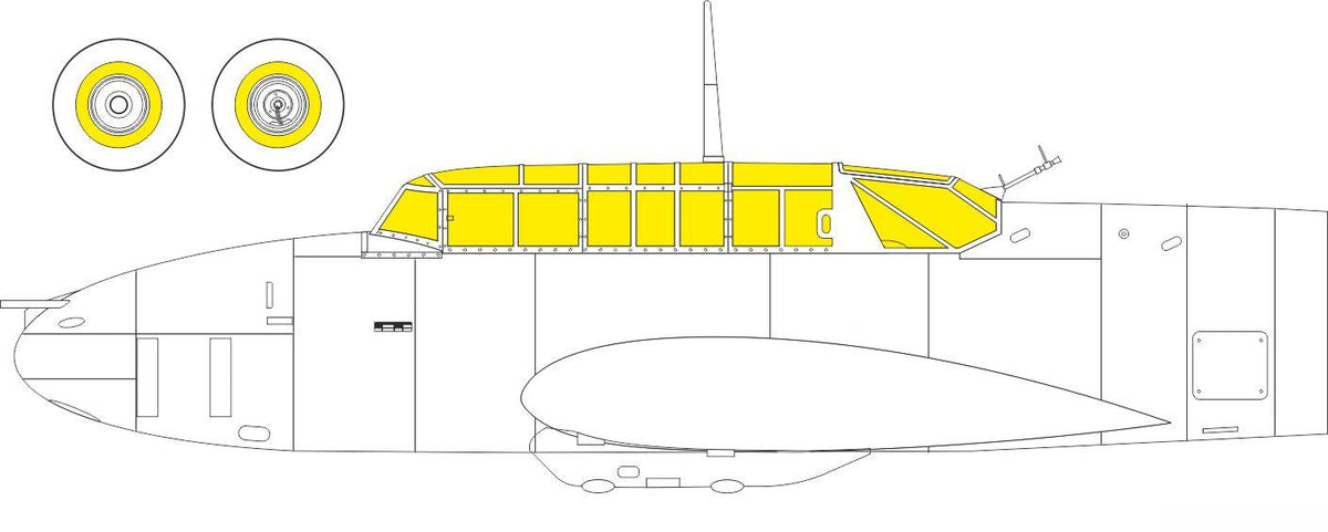 Messerschmitt Bf-110E (designed to be used with Eduard kits) (made from yellow Japanese produced Kabuki tape)