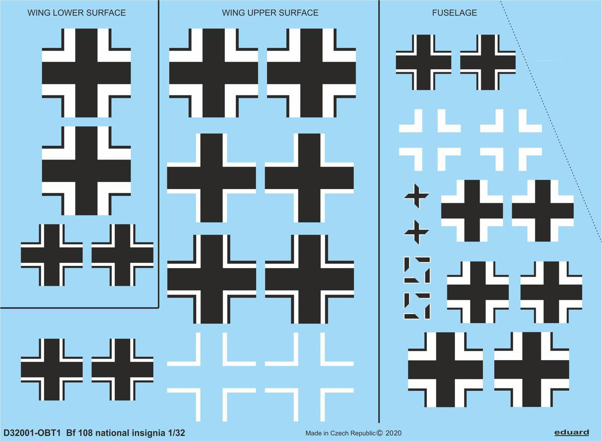 Messerschmitt Bf-108 national insignia (designed to be used with Eduard kits)