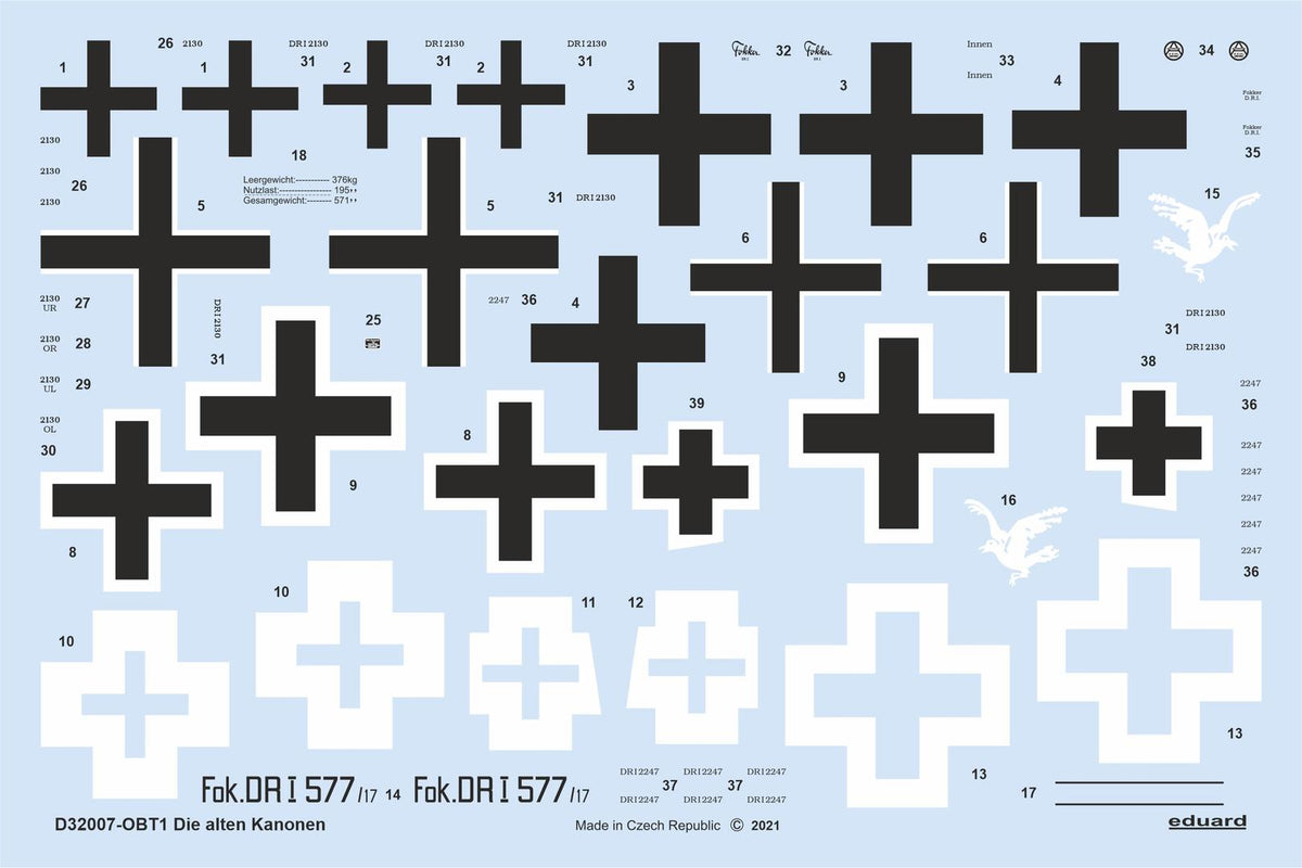 Die alten Kanonen Fokker Dr.I Triplane (designed to be used with Meng Model kits)