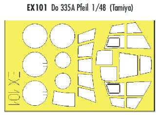 Dornier Do-335A Pfeil (designed to be used with Tamiya kits) (made from yellow Japanese produced Kabuki tape)