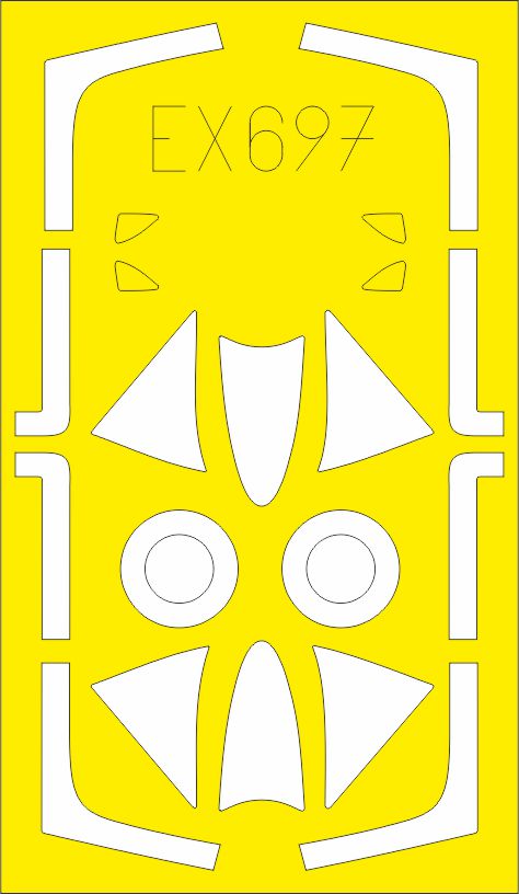 Hawker Hunter F.4/F.5 TFace canopy frame paint mask (inside & outside) (designed to be used with Airfix kits) (made from yellow Japanese produced Kabuki tape)