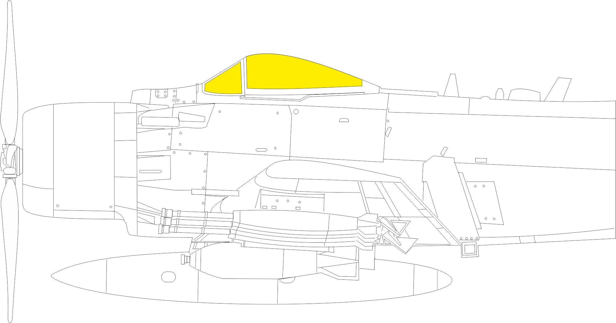 Douglas A-1J Skyraider (designed to be used with Tamiya kits) (made from yellow Japanese produced Kabuki tape)
