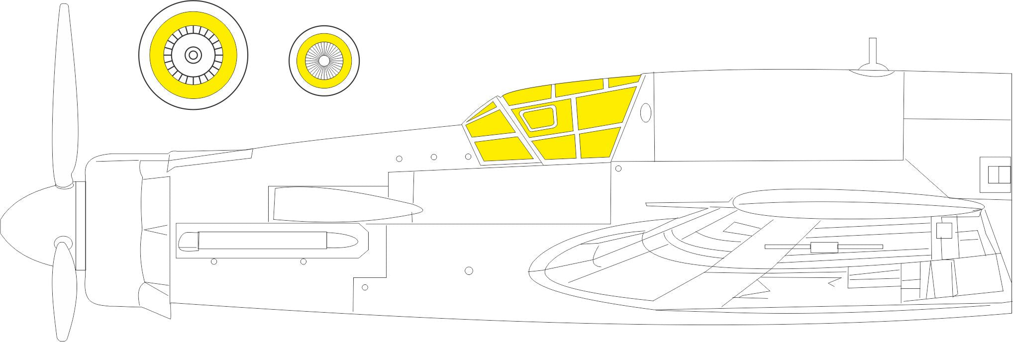 Dornier Do-335A TFace canopy frame paint mask (inside & outside) (designed to be used with Tamiya kits)