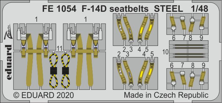 Grumman F-14D Tomcat seatbelts STEEL (designed to be used with Avant Garde , Great Wall Hobby and Tamiya kits)