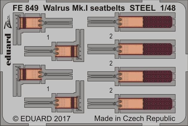 RE-RELEASED!!! Supermarine Walrus Mk.I seatbelts STEEL 1/48 (designed to be used with Airfix kits)