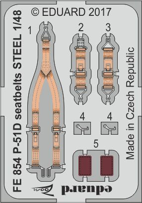 North-American P-51D Mustang seatbelts STEEL (designed to be used with Airfix kits)(F-51D)